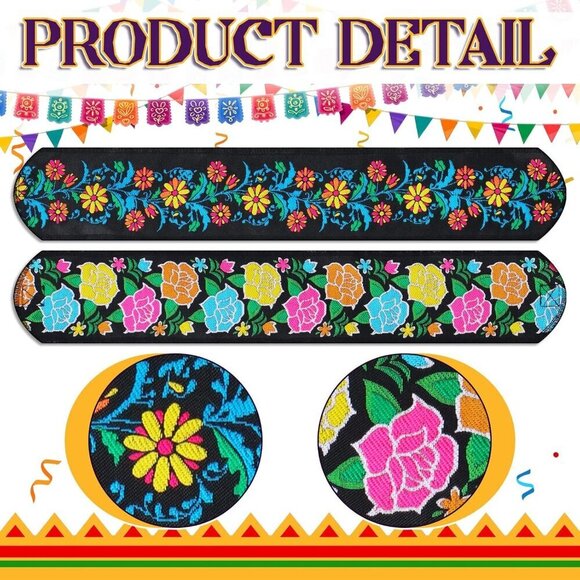 Embroidered Mexican Belt Women Floral Adjustable for Dress Party Halloween